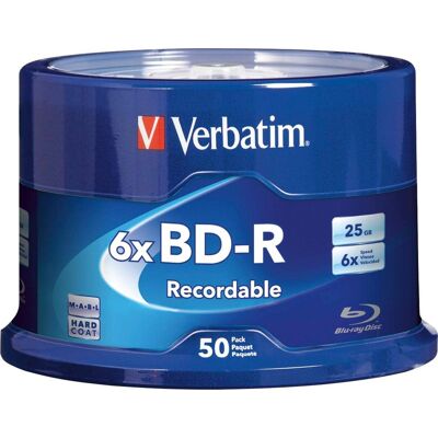 Verbatim - 6x 25GB BD-R Discs with Branded Surface (50-Pack Spindle) Verbatim - 6x 25GB BD-R Discs with Branded Surface (50-Pack Spindle)