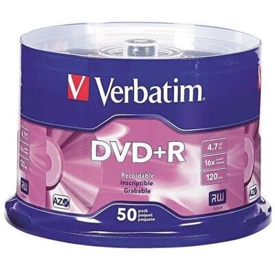 Verbatim - Life Series 4.7GB 16X DVD+R 50 Packs Spindle Media Model 97174 - Matte Silver Verbatim - Life Series 4.7GB 16X DVD+R 50 Packs Spindle Media Model 97174 - Matte Silver