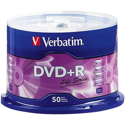Verbatim - Life Series 16x DVD+R Discs - Multicolor Verbatim - Life Series 16x DVD+R Discs - Multicolor