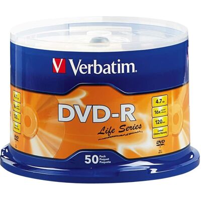 Verbatim - Life Series 16x DVD-R Discs - Multicolor Verbatim - Life Series 16x DVD-R Discs - Multicolor