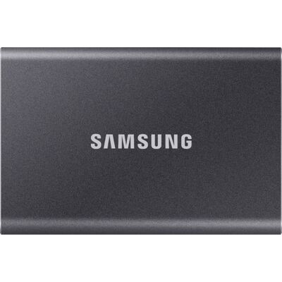 Samsung - T7 1TB External USB 3.2 Gen 2 Portable SSD with Hardware Encryption - Titan Gray Samsung - T7 1TB External USB 3.2 Gen 2 Portable SSD with Hardware Encryption - Titan Gray