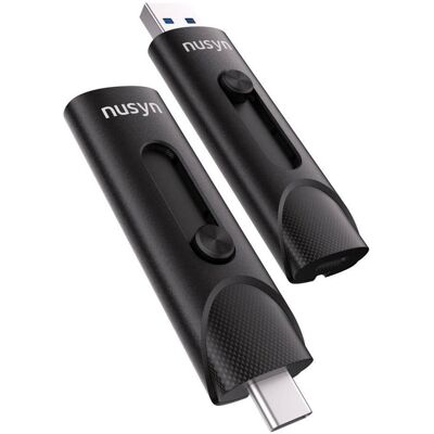 NUSYN - NSU53 1TB SSD - 1050MB/s, USB-C + USB-A, 2-in-1, for iPhone, Android, PS4, Mac & PC - Black NUSYN - NSU53 1TB SSD - 1050MB/s, USB-C + USB-A, 2-in-1, for iPhone, Android, PS4, Mac & PC - Black