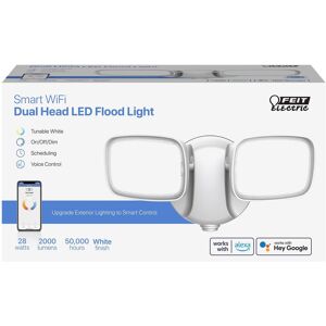 FEIT ELECTRIC - Feit Smart Home Switch Hardwired LED White Smart-Enabled Security Floodlight FEIT ELECTRIC - Feit Smart Home Switch Hardwired LED White Smart-Enabled Security Floodlight