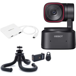 OBSBOT - Tiny 2 Lite AI-Powered 4K PTZ Webcam with Mini Extendable Tripod and USB-C Hub bundle OBSBOT - Tiny 2 Lite AI-Powered 4K PTZ Webcam with Mini Extendable Tripod and USB-C Hub bundle