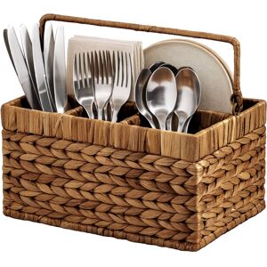 Best Choice Products - Handwoven Silverware Organizer w/ Handle, 4 Compartment Flatware Organizer - Chestnut Best Choice Products - Handwoven Silverware Organizer w/ Handle, 4 Compartment Flatware Organizer - Chestnut