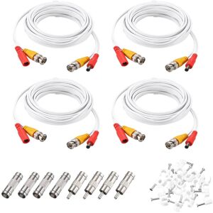 Unique Bargains - BNC Video Power Cable, 4 Sets, All-in-One CCTV Camera Extension Cord - White Unique Bargains - BNC Video Power Cable, 4 Sets, All-in-One CCTV Camera Extension Cord - White