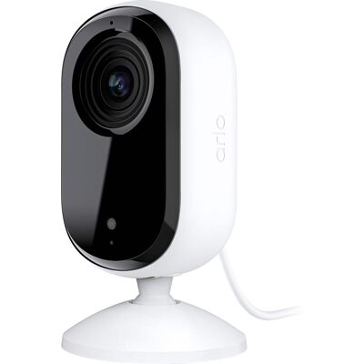 Arlo - Essential 1-Camera Indoor Wired 2K Security Camera (2nd Generation) with Automated Privacy Shield - White Arlo - Essential 1-Camera Indoor Wired 2K Security Camera (2nd Generation) with Automated Privacy Shield - White