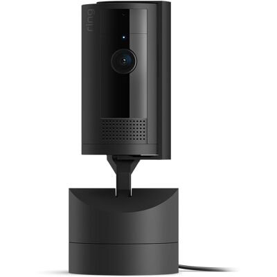 Ring - Pan-Tilt Indoor Security Cam with 360° Horizontal Pan Coverage, Live View & Two-Way Talk, and HD Video - Black Ring - Pan-Tilt Indoor Security Cam with 360° Horizontal Pan Coverage, Live View & Two-Way Talk, and HD Video - Black