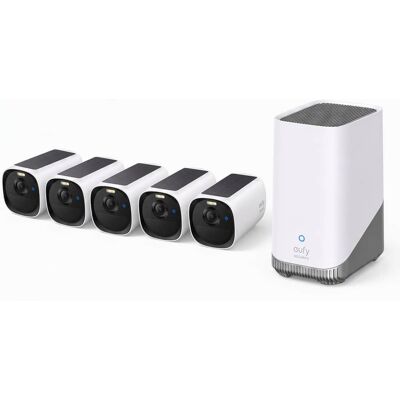 eufy - eufyCam E40 5-Cam& Homebase S380, 2K MaxColor Night Vision,Solar Security Camera,No Monthly Fee - White eufy - eufyCam E40 5-Cam& Homebase S380, 2K MaxColor Night Vision,Solar Security Camera,No Monthly Fee - White