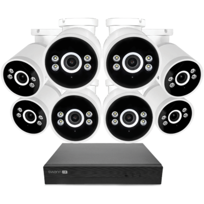 Swann - AdvancedX Series / NVR-8ADVANX / 1TB / 8x NHD-ADVANXB 4K Spotlight Bullet IP Cameras / Power over Ethernet (PoE) - Black Swann - AdvancedX Series / NVR-8ADVANX / 1TB / 8x NHD-ADVANXB 4K Spotlight Bullet IP Cameras / Power over Ethernet (PoE) - Black