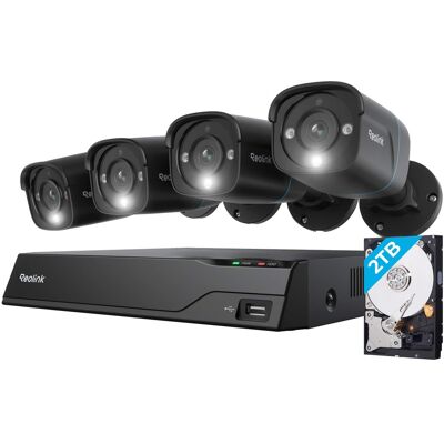 Reolink - Advantage 8-Channel, 4 - Bullet Camera Indoor/Outdoor 4K 8MP PoE 2TB NVR Security Surveillance System - Black Reolink - Advantage 8-Channel, 4 - Bullet Camera Indoor/Outdoor 4K 8MP PoE 2TB NVR Security Surveillance System - Black