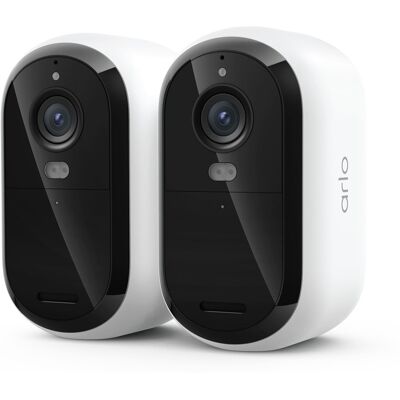 Arlo - Essential Outdoor Security Camera 2K (3rd Gen) - Wireless, Rechargeable, 2-Cam - White Arlo - Essential Outdoor Security Camera 2K (3rd Gen) - Wireless, Rechargeable, 2-Cam - White