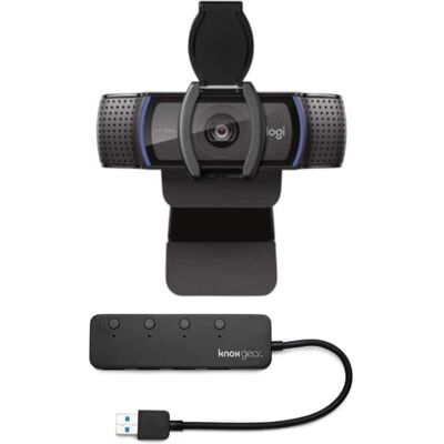 Logitech - C920S Pro HD Webcam Bundled with Knox Gear 4-Port 3.0 USB Hub Logitech - C920S Pro HD Webcam Bundled with Knox Gear 4-Port 3.0 USB Hub