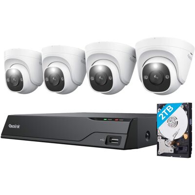 Reolink - 8-Channel, 4 - Dome Camera Indoor/Outdoor 4K+ 12MP PoE 2TB NVR Security Surveillance System - White Reolink - 8-Channel, 4 - Dome Camera Indoor/Outdoor 4K+ 12MP PoE 2TB NVR Security Surveillance System - White