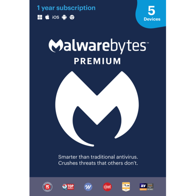 Malwarebytes - Premium - 5 Devices / 1 Year - Key Card - Windows Malwarebytes - Premium - 5 Devices / 1 Year - Key Card - Windows