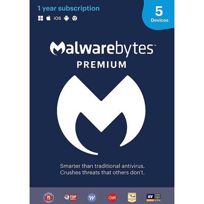 Malwarebytes - Premium (5-Devices) - Android, Apple iOS, Chrome, Mac OS, Windows Malwarebytes - Premium (5-Devices) - Android, Apple iOS, Chrome, Mac OS, Windows