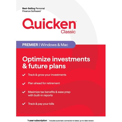 Quicken - Classic Premier 1-Year Subscription - Mac OS, Windows, Android, Apple iOS Quicken - Classic Premier 1-Year Subscription - Mac OS, Windows, Android, Apple iOS