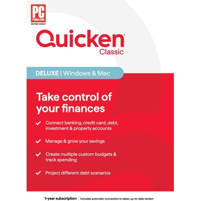 Quicken - Classic Deluxe 1-Year Subscription - Mac OS, Windows, Android, Apple iOS Quicken - Classic Deluxe 1-Year Subscription - Mac OS, Windows, Android, Apple iOS