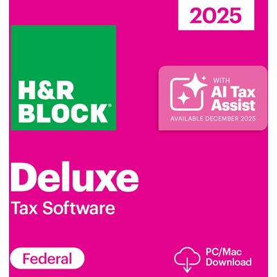 H&R Block - Tax Software Deluxe 2025 - Windows, Mac OS H&R Block - Tax Software Deluxe 2025 - Windows, Mac OS