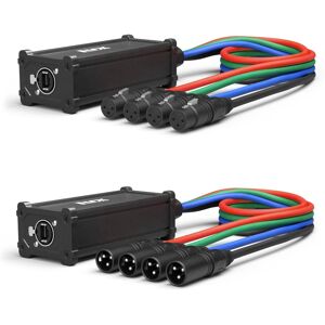 Lyxpro - Pair of Audio Snake 4 Channel XLR 3 Pin Network Breakout for Stage Sound and Recording Studio - Multi Lyxpro - Pair of Audio Snake 4 Channel XLR 3 Pin Network Breakout for Stage Sound and Recording Studio - Multi