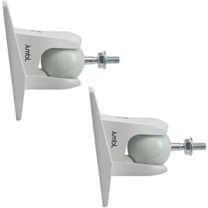 Jumbl - ProGrip Ultra Stainless Steel Adjustable Speaker Wall Mount Brackets (Pair of 2) - White Jumbl - ProGrip Ultra Stainless Steel Adjustable Speaker Wall Mount Brackets (Pair of 2) - White