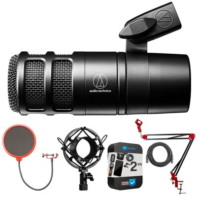 Audio-Technica - Hypercardioid Dynamic Podcast Microphone AT2040 w/ Warranty + Accessories Bundle Audio-Technica - Hypercardioid Dynamic Podcast Microphone AT2040 w/ Warranty + Accessories Bundle
