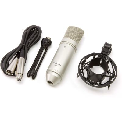 Tascam - TM-80 Cardioid Condenser Studio Microphone with Shock Mount, Desktop Stand and XLR Cable Tascam - TM-80 Cardioid Condenser Studio Microphone with Shock Mount, Desktop Stand and XLR Cable