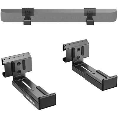 Mount-It! - No-Stud Sound Bar Wall Mount for Soundbars up to 20 lbs, Easy Drill-Free Installation Bracket - Black Mount-It! - No-Stud Sound Bar Wall Mount for Soundbars up to 20 lbs, Easy Drill-Free Installation Bracket - Black