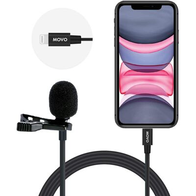 MOVO - iLav-L Digital Lavalier Omnidirectional Clip on Microphone (Lightning) MOVO - iLav-L Digital Lavalier Omnidirectional Clip on Microphone (Lightning)