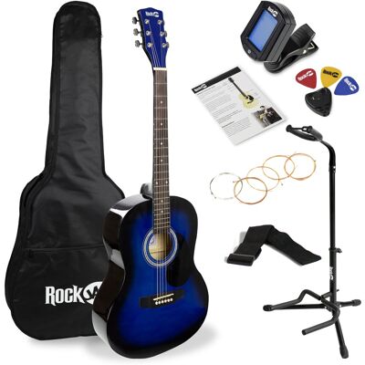 Rockjam - Acoustic Guitar Kit with Tuner, Bag, Stand, Strap & Lessons AG-1BL-SK - Black Rockjam - Acoustic Guitar Kit with Tuner, Bag, Stand, Strap & Lessons AG-1BL-SK - Black
