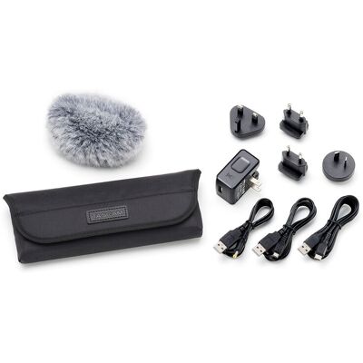 Tascam - AK-DR11GMKIII Field Accessory Pack for DR Series Recorders with Windscreen, Power Adapter, and Carrying Case - Black Tascam - AK-DR11GMKIII Field Accessory Pack for DR Series Recorders with Windscreen, Power Adapter, and Carrying Case - Black