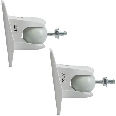 Jumbl - ProGrip Ultra Stainless Steel Adjustable Speaker Wall Mount Brackets (Pair of 2) - White Jumbl - ProGrip Ultra Stainless Steel Adjustable Speaker Wall Mount Brackets (Pair of 2) - White