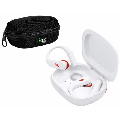 JBL - Endurance Peak 4 Wireless Sport Earbuds with Case - White JBL - Endurance Peak 4 Wireless Sport Earbuds with Case - White