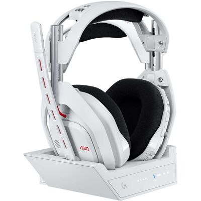 Logitech - A50 LIGHTSPEED Wireless Gaming Headset + Base Station (Gen 5) for Xbox, PlayStation 5, PC/Mac or Nintendo Switch - White Logitech - A50 LIGHTSPEED Wireless Gaming Headset + Base Station (Gen 5) for Xbox, PlayStation 5, PC/Mac or Nintendo Switch - White