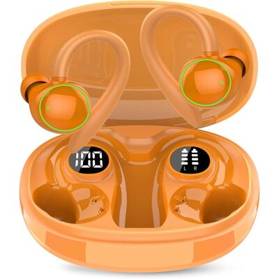 PRIMEPLUS - Wireless Earbuds, Bluetooth 5.4 Sport Earbuds with ENC Noise Cancelling Mic, 48H Playtime, Ear Hooks, Deep Bass - Orange PRIMEPLUS - Wireless Earbuds, Bluetooth 5.4 Sport Earbuds with ENC Noise Cancelling Mic, 48H Playtime, Ear Hooks, Deep Bass - Orange