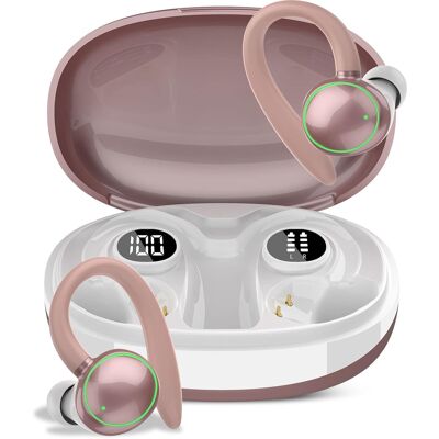PRIMEPLUS - Wireless Earbuds, Bluetooth 5.4 Sport Earbuds with ENC Noise Cancelling Mic, 48H Playtime, Ear Hooks, Deep Bass - Rose Gold PRIMEPLUS - Wireless Earbuds, Bluetooth 5.4 Sport Earbuds with ENC Noise Cancelling Mic, 48H Playtime, Ear Hooks, Deep Bass - Rose Gold