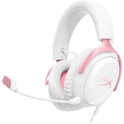 HyperX - Cloud III Wired Gaming Headset for PC, PS5, PS4, Xbox Series X S, Xbox One, Nintendo Switch, and Mobile - White/Pink HyperX - Cloud III Wired Gaming Headset for PC, PS5, PS4, Xbox Series X S, Xbox One, Nintendo Switch, and Mobile - White/Pink