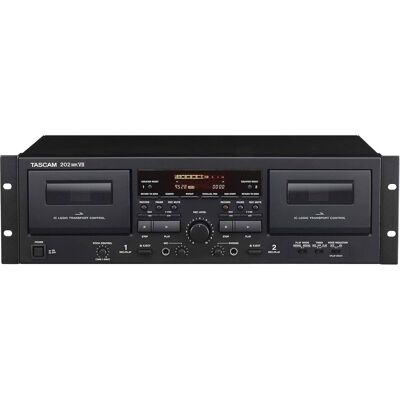 Tascam - Double Cassette Deck with USB Output, Dual Recording, Mic Input, Pitch Control, RCA I/O, Rack Mountable Tascam - Double Cassette Deck with USB Output, Dual Recording, Mic Input, Pitch Control, RCA I/O, Rack Mountable