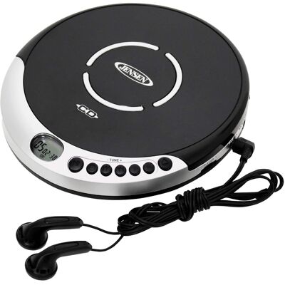 Jensen - Portable FM Radio CD Player with Bass Boost - Black Jensen - Portable FM Radio CD Player with Bass Boost - Black