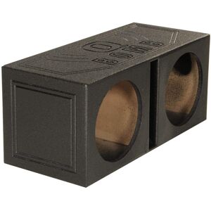 QPower - Q Power QBOMB10V Dual 10 Inch Vented Port Subwoofer Sub Box w/ Bedliner Spray - Black QPower - Q Power QBOMB10V Dual 10 Inch Vented Port Subwoofer Sub Box w/ Bedliner Spray - Black