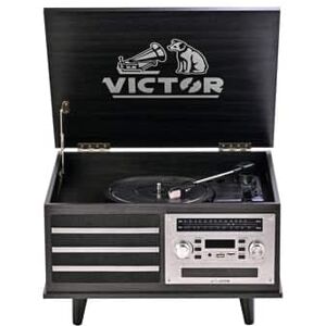 Victor Audio - Victor Monroe 8-in-1 Music Center - Graphite Victor Audio - Victor Monroe 8-in-1 Music Center - Graphite