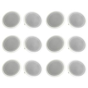Pyle - 8" 500W 2 Way In Wall/Ceiling Home Speakers System Audio Stereo, 12 Pack - White Pyle - 8" 500W 2 Way In Wall/Ceiling Home Speakers System Audio Stereo, 12 Pack - White