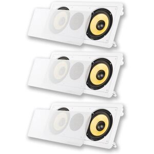Acoustic Audio by Goldwood - HD-6c Flush Mount Speakers Dual 6.5" Woofers in Wall 3 Pack - Paintable White Acoustic Audio by Goldwood - HD-6c Flush Mount Speakers Dual 6.5" Woofers in Wall 3 Pack - Paintable White