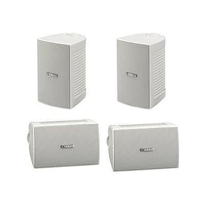 Yamaha - NS-AW194WH High-Performance All-Weather Speakers 4 Speakers Bundle - White Yamaha - NS-AW194WH High-Performance All-Weather Speakers 4 Speakers Bundle - White