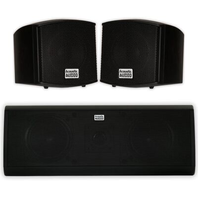 Acoustic Audio by Goldwood - AA321B and AA40CB Indoor Speakers Mountable or Bookshelf Home Theater 3 Speaker Set - Black Acoustic Audio by Goldwood - AA321B and AA40CB Indoor Speakers Mountable or Bookshelf Home Theater 3 Speaker Set - Black