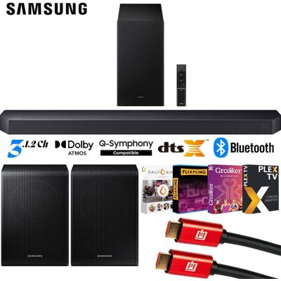 Samsung - HW-Q600F 3.1.2ch Soundbar and Subwoofer (2025) w/ Rear Speaker Bundle Samsung - HW-Q600F 3.1.2ch Soundbar and Subwoofer (2025) w/ Rear Speaker Bundle