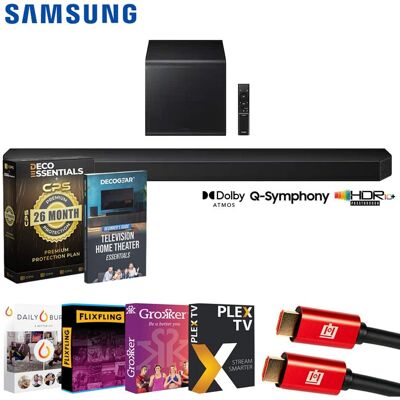 Samsung - 5.1.2 ch. Q-series Dolby Atmos Soundbar System (2026) + 26 Month Extended Warranty Protection Bundle Samsung - 5.1.2 ch. Q-series Dolby Atmos Soundbar System (2026) + 26 Month Extended Warranty Protection Bundle