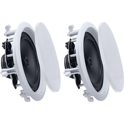 VEVOR - In Ceiling Speakers, 8", In-Ceiling & In-Wall Speaker System, Hi-Fi Sound, 150W Peak, 2-Way Flush Mount Speakers - White;Black VEVOR - In Ceiling Speakers, 8", In-Ceiling & In-Wall Speaker System, Hi-Fi Sound, 150W Peak, 2-Way Flush Mount Speakers - White;Black