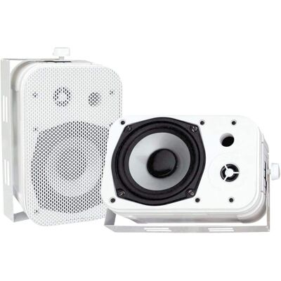 Pyle - 5.25" 400W Indoor/Outdoor Speakers (Pair) - White Pyle - 5.25" 400W Indoor/Outdoor Speakers (Pair) - White