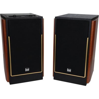 Dual - LUHSL20B 2-Way 5.25" Bluetooth Bookshelf Speakers (Pair) Wireless Remote Loud & Deep Bass 100W Peak - Cherrywood and Black Dual - LUHSL20B 2-Way 5.25" Bluetooth Bookshelf Speakers (Pair) Wireless Remote Loud & Deep Bass 100W Peak - Cherrywood and Black